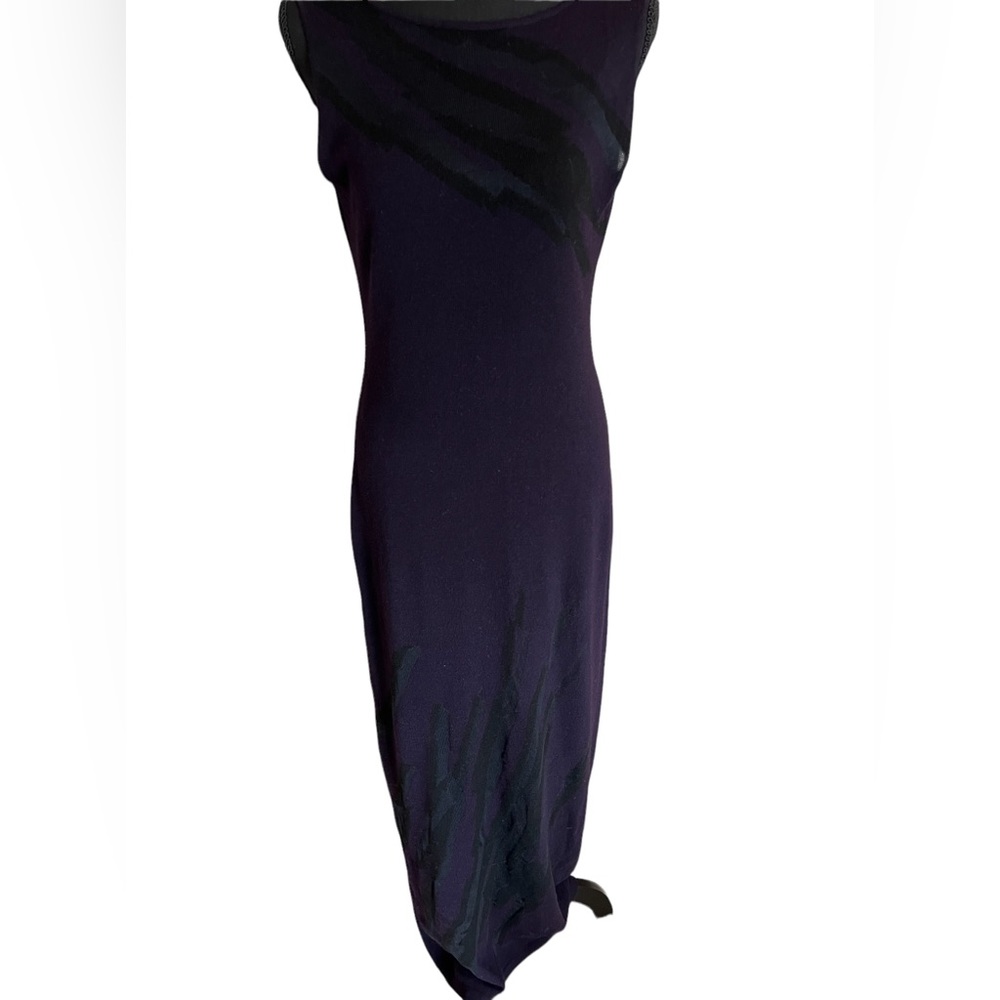 Purple and black cashmere gown